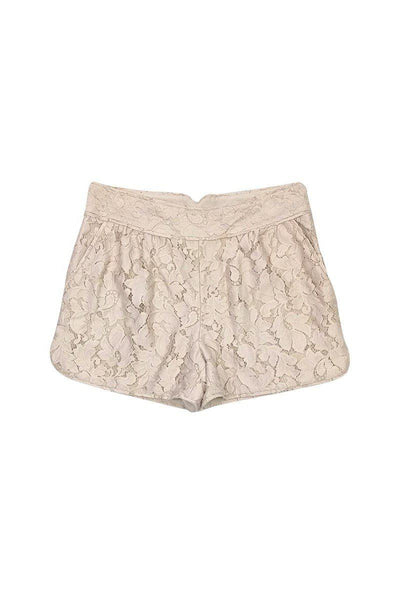 Current Boutique-Diane von Furstenberg - Cream Lace Shorts Sz 10