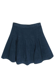 Current Boutique-Diane von Furstenberg - Dark Denim Pleated A-Line Circle Skirt Sz 6