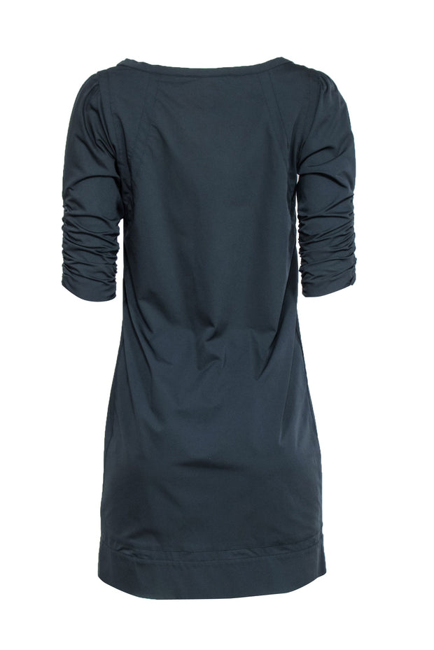 Current Boutique-Diane von Furstenberg - Dark Grey Dress w/ Ruched Short Sleeves Sz 4