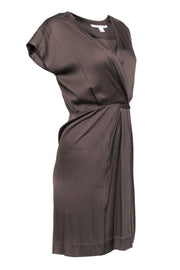 Current Boutique-Diane von Furstenberg - Dark Taupe Sheath Dress w/ Pleats Sz 2