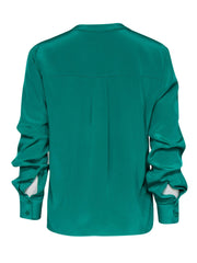 Current Boutique-Diane von Furstenberg - Emerald Long Sleeve Button Down Blouse Sz 10