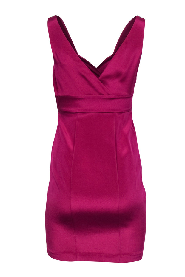 Diane von Furstenberg - Fuchsia Draped Silk Sheath Dress Sz 0