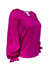 Current Boutique-Diane von Furstenberg - Fuchsia Silk Blouse Sz 0