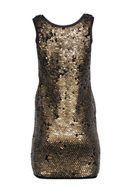 Current Boutique-Diane von Furstenberg - Gold & Black Sleeveless Sequin Mini Dress Sz 2