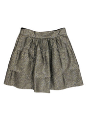 Current Boutique-Diane von Furstenberg - Gold & Silver Sparkly Tiered Miniskirt Sz 8