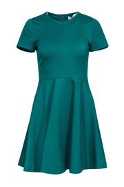 Current Boutique-Diane von Furstenberg - Green Short Sleeve Fit & Flare Dress Sz 2