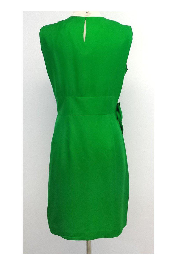Current Boutique-Diane von Furstenberg - Green Sleeveless Silk Dress Sz 2