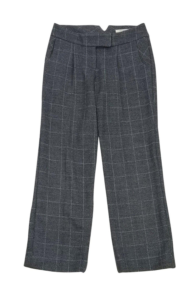 Current Boutique-Diane von Furstenberg - Grey Chevron Print Pants Sz 10