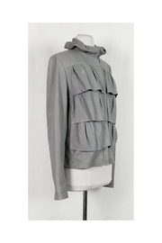 Current Boutique-Diane von Furstenberg - Grey Leather Jacket Sz 10