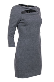 Current Boutique-Diane von Furstenberg - Grey Sheath Dress w/ Peek-a-Boo Front Detail Sz 6