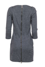 Current Boutique-Diane von Furstenberg - Grey Sheath Dress w/ Peek-a-Boo Front Detail Sz 6