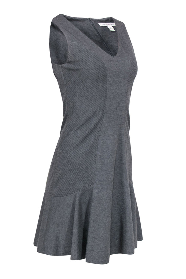 Current Boutique-Diane von Furstenberg - Grey Sleeveless Flare Dress Sz 4