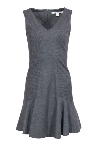 Current Boutique-Diane von Furstenberg - Grey Sleeveless Flare Dress Sz 4