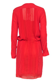 Current Boutique-Diane von Furstenberg - Hot Orange Long Sleeve Snap Front Dress Sz 8