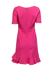 Current Boutique-Diane von Furstenberg - Hot Pink Sheath Dress w/ Flounce Hem Sz 4