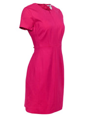 Current Boutique-Diane von Furstenberg - Hot Pink Short Sleeve Sheath Dress Sz 8