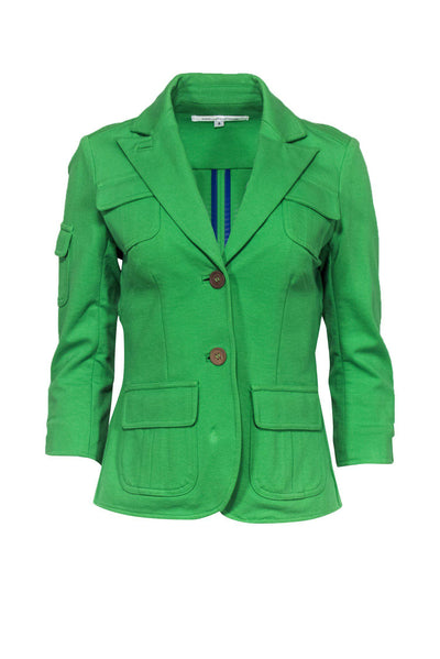Current Boutique-Diane von Furstenberg - Kelly Green Blazer w/ Pockets Sz 4