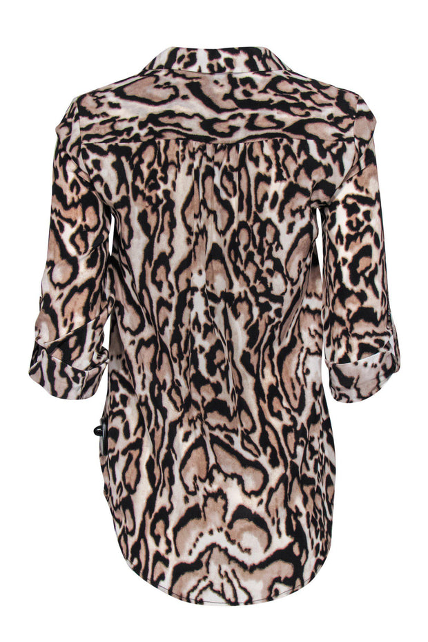 Current Boutique-Diane von Furstenberg - Leopard Print Button Down Silk Blouse Sz 2