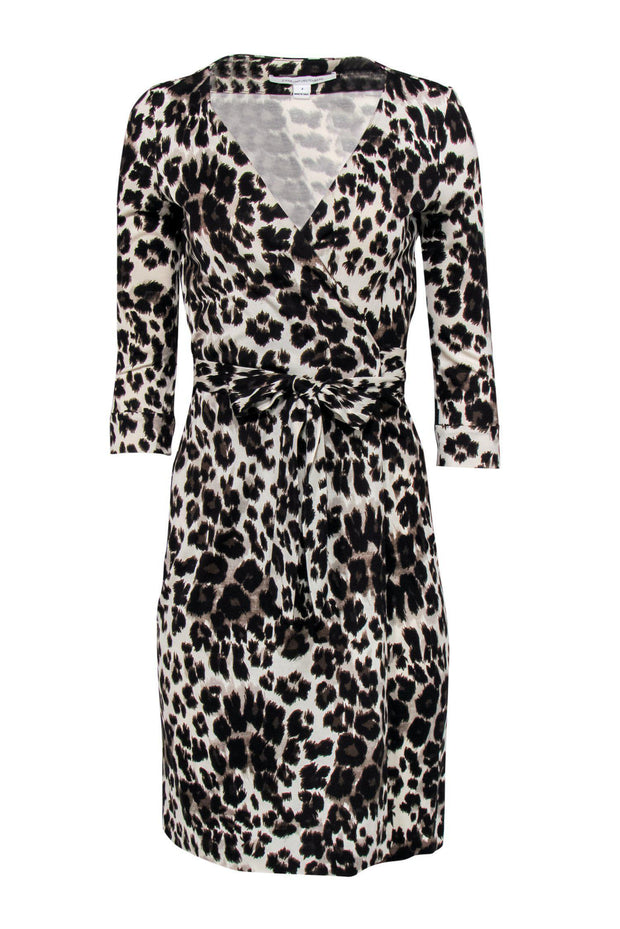 Current Boutique-Diane von Furstenberg - Leopard Print Silk Wrap Dress Sz 4