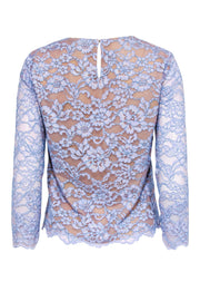 Current Boutique-Diane von Furstenberg - Lilac & Blue Lace Long Sleeve Top Sz 4