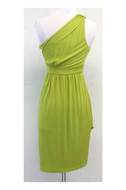 Current Boutique-Diane von Furstenberg - Lime Silk One Shoulder Dress Sz 4