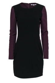 Current Boutique-Diane von Furstenberg - Maroon & Brown Long Sleeve Shift Dress Sz 8