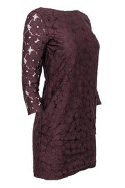 Current Boutique-Diane von Furstenberg - Maroon Floral Lace Fitted Dress Sz 2