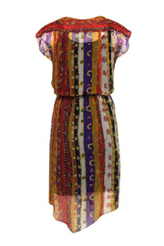 Current Boutique-Diane von Furstenberg - Metallic Patchwork Pleated Dress Sz 2