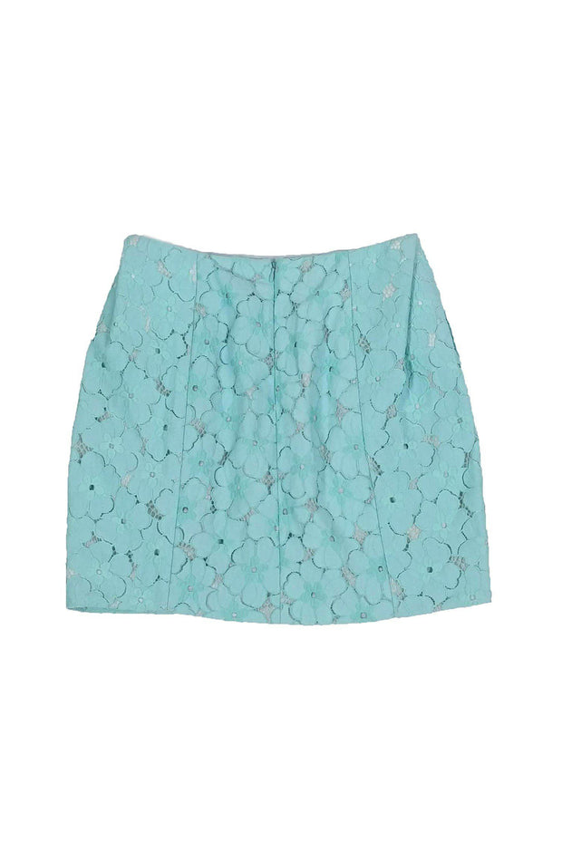 Current Boutique-Diane von Furstenberg - Mint Blue Lace Skirt Sz 4