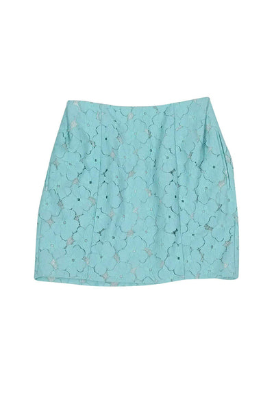 Current Boutique-Diane von Furstenberg - Mint Blue Lace Skirt Sz 4
