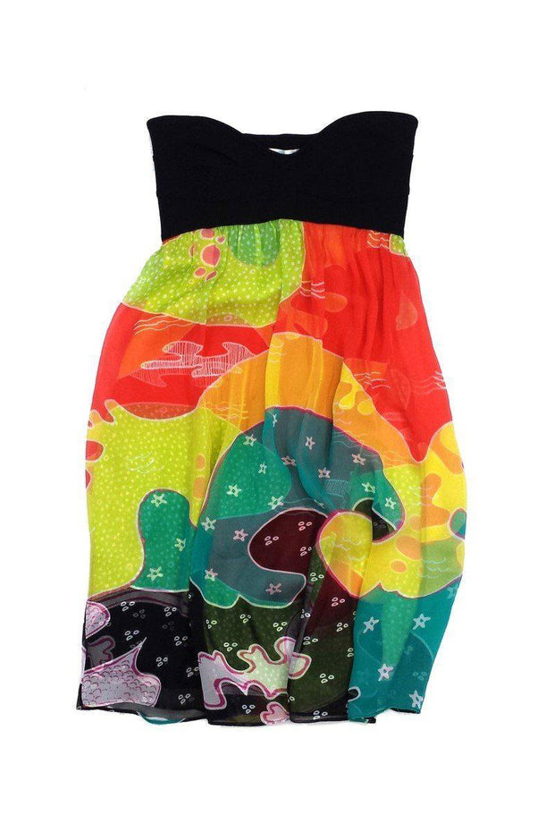 Current Boutique-Diane von Furstenberg - Multicolor Silk Strapless Dress Sz 4