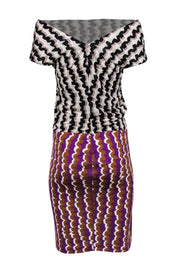Current Boutique-Diane von Furstenberg - Multicolored Two-Toned Printed Sleeveless Silk Sheath Dress Sz 6