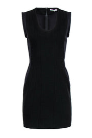 Current Boutique-Diane von Furstenberg - Navy & Black Ribbed Sheath Dress Sz 6