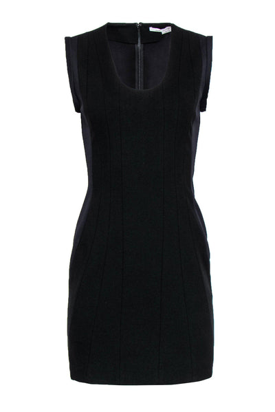 Current Boutique-Diane von Furstenberg - Navy & Black Ribbed Sheath Dress Sz 6