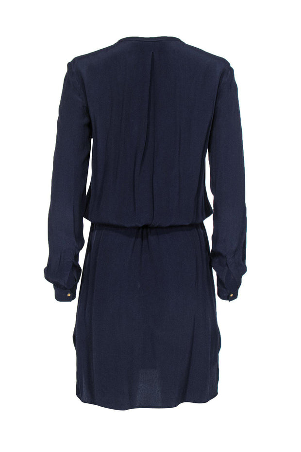 Current Boutique-Diane von Furstenberg - Navy Blue Peasant Dress w/ Tassels Sz 0