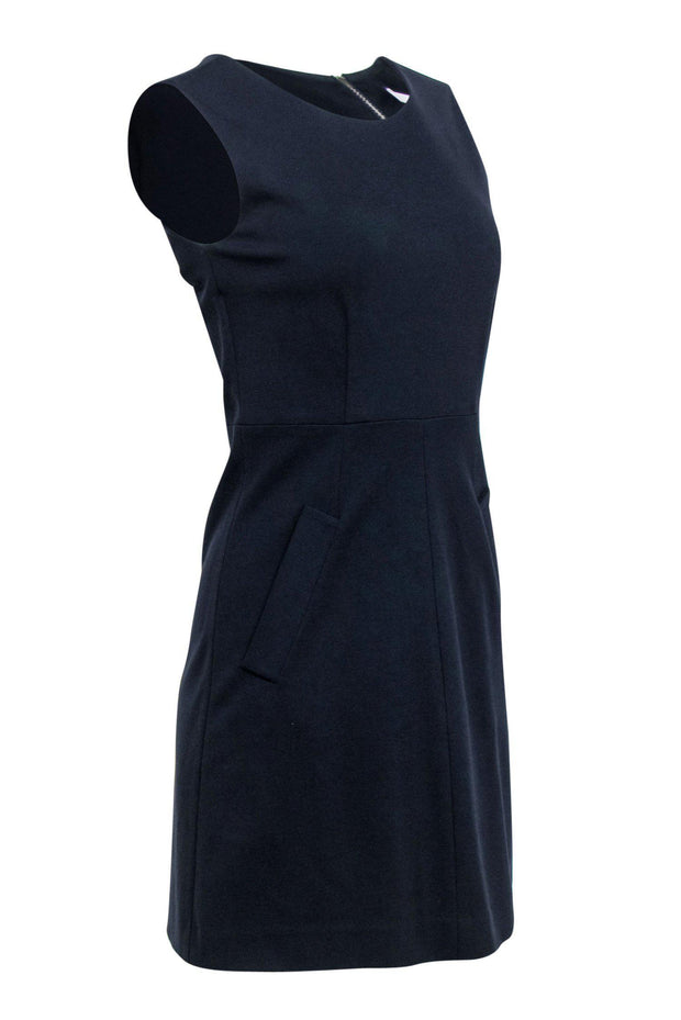 Current Boutique-Diane von Furstenberg - Navy Blue Sheath Dress w/ Pockets Sz 4
