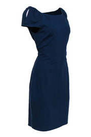 Current Boutique-Diane von Furstenberg - Navy Cold Shoulder Cap Sleeve Cocktail Dress Sz 12