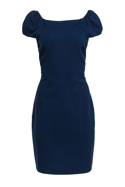 Current Boutique-Diane von Furstenberg - Navy Cold Shoulder Cap Sleeve Cocktail Dress Sz 12