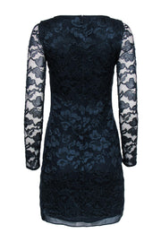 Current Boutique-Diane von Furstenberg - Navy Floral Lace Sheath Dress Sz 2