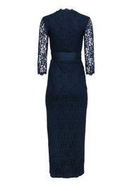 Current Boutique-Diane von Furstenberg - Navy Floral Lace Wrap Maxi Dress Sz 0