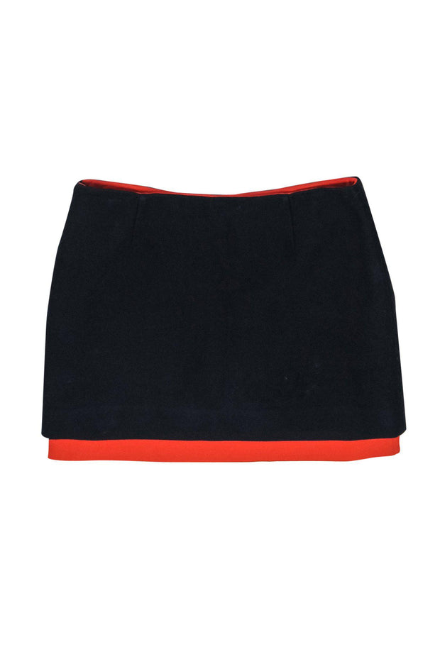 Current Boutique-Diane von Furstenberg - Navy & Orange Colorblocked Miniskirt Sz 0