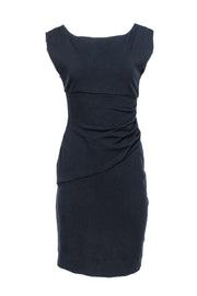 Current Boutique-Diane von Furstenberg - Navy Pleated Bodycon Dress Sz 10