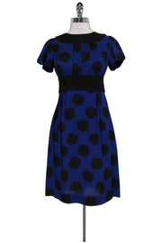Current Boutique-Diane von Furstenberg - Navy Rose Bud Dress Sz 2