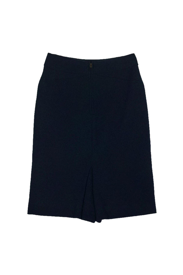 Current Boutique-Diane von Furstenberg - Navy Textured Pencil Skirt Sz 2