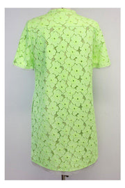 Current Boutique-Diane von Furstenberg - Neon Green Floral Eyelet Dress Sz 8