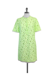 Current Boutique-Diane von Furstenberg - Neon Green Floral Eyelet Dress Sz 8