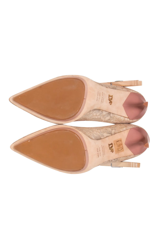 Current Boutique-Diane von Furstenberg - Nude Lace Platform Stiletto Pumps Sz 9.5
