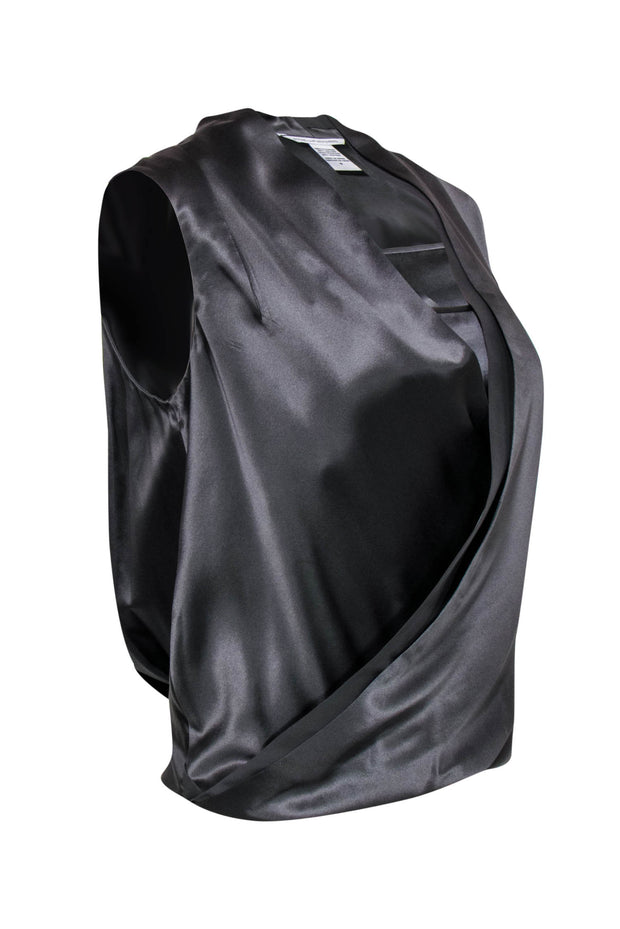 Current Boutique-Diane von Furstenberg - Olive Green Silk Draped Blouse & Camisole Sz 0