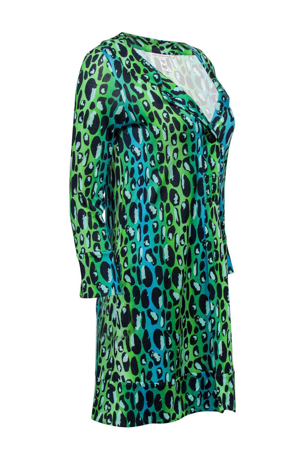 Current Boutique-Diane von Furstenberg - Ombre Animal Print Shift Dress Sz 4