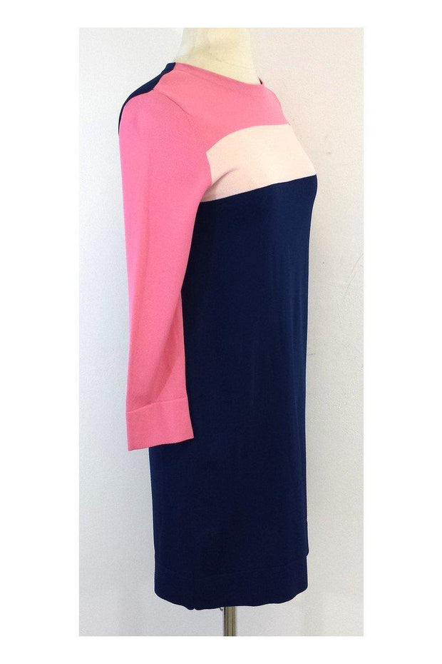 Current Boutique-Diane von Furstenberg - Pink, Navy & White Dress Sz XS/P